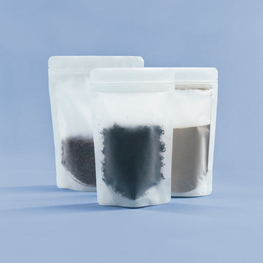 Matte Clear Stand Up Pouches With Resealable Zip & Tear Notch (Frosted Bag) - Titan Packaging