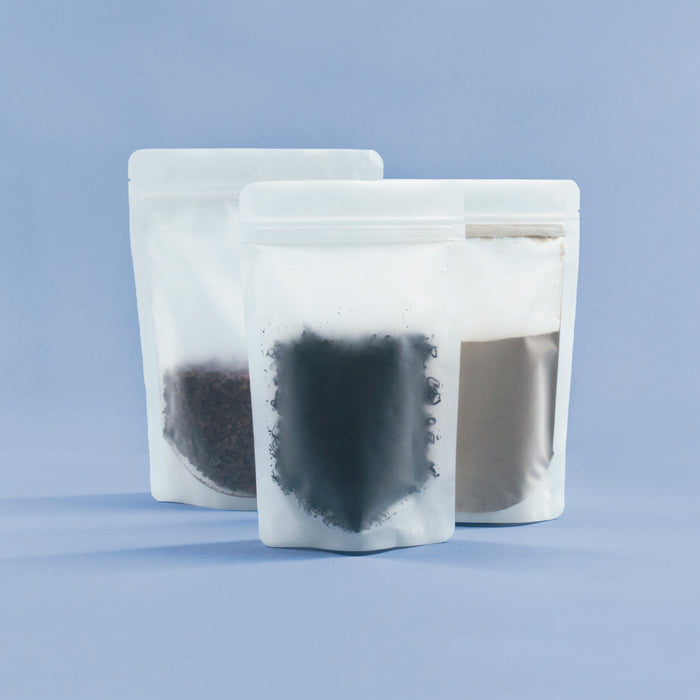 Matte Clear Stand Up Pouches With Resealable Zip & Tear Notch (Frosted Bag) - Titan Packaging