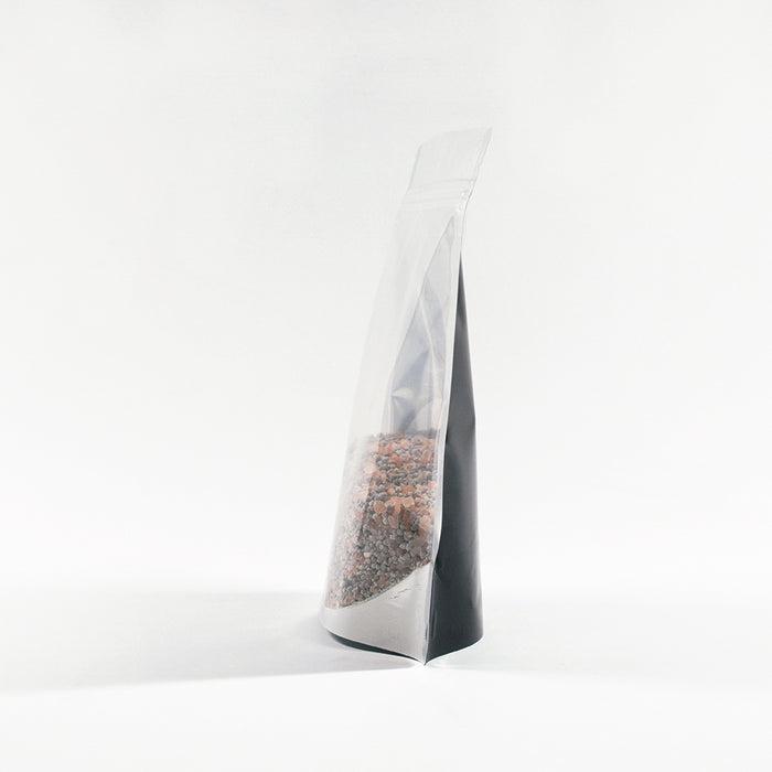 Clear/Foil/Black Stand Up Pouches With Resealable Zip & Tear Notch - Titan Packaging